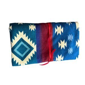 Alpaca Wool Southwestern Style Woven Blanket With Geometric Tribal Patterns New